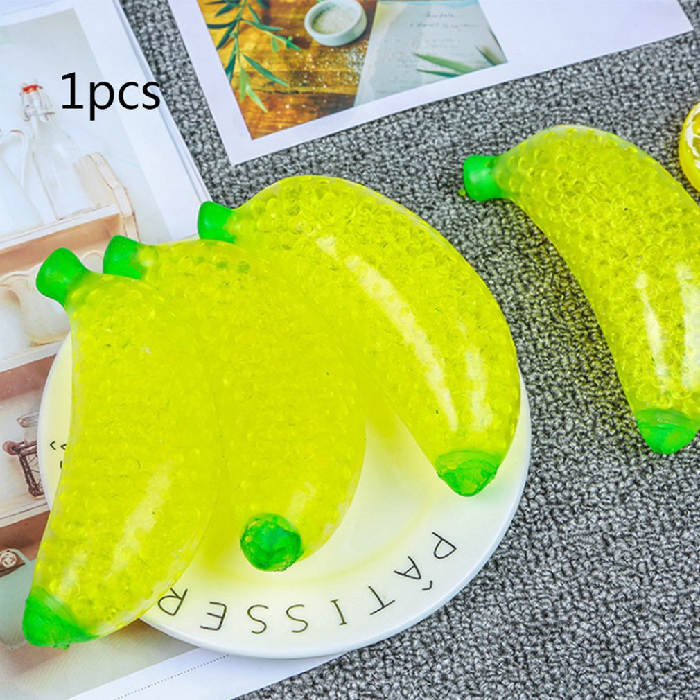 Spongy Banana Beaded Stress Ball Toy
