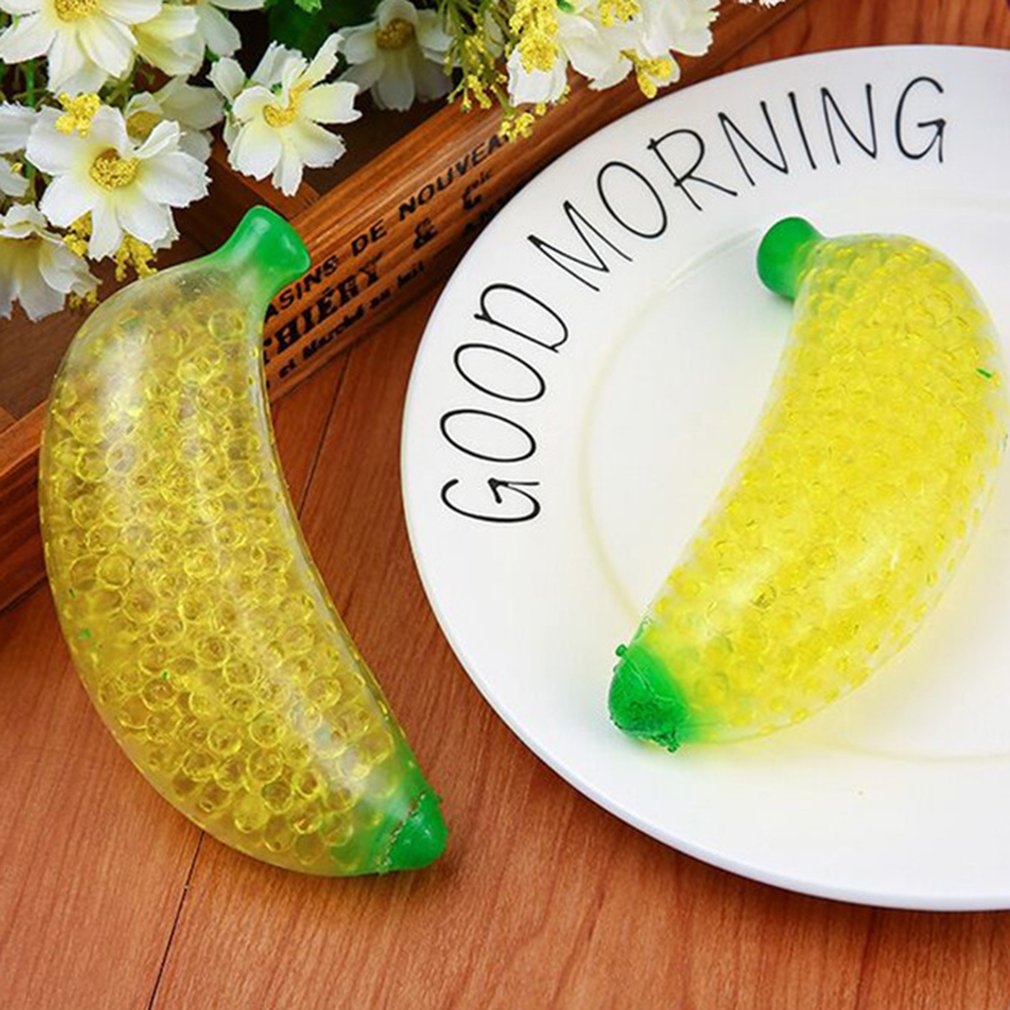 Spongy Banana Beaded Stress Ball Toy