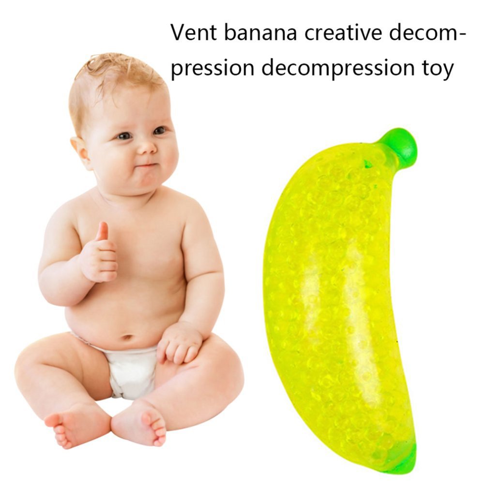 Spongy Banana Beaded Stress Ball Toy