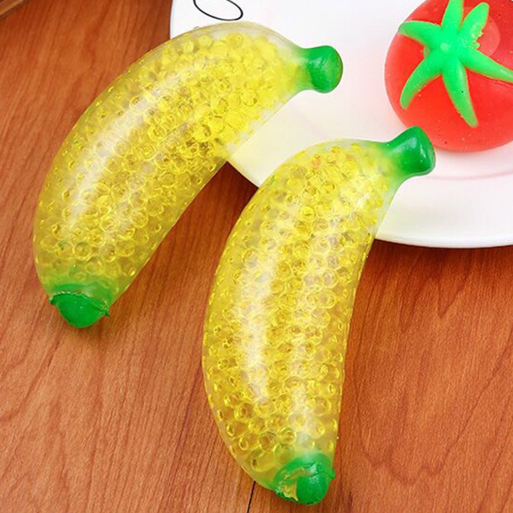 Spongy Banana Beaded Stress Ball Toy